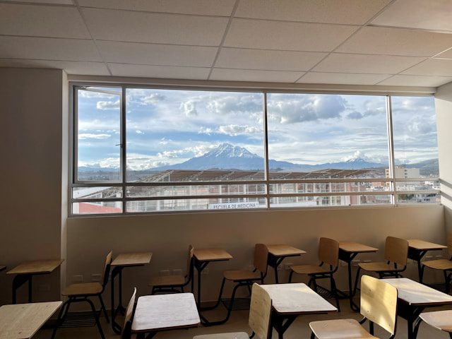 Window film installation UAE school classroom