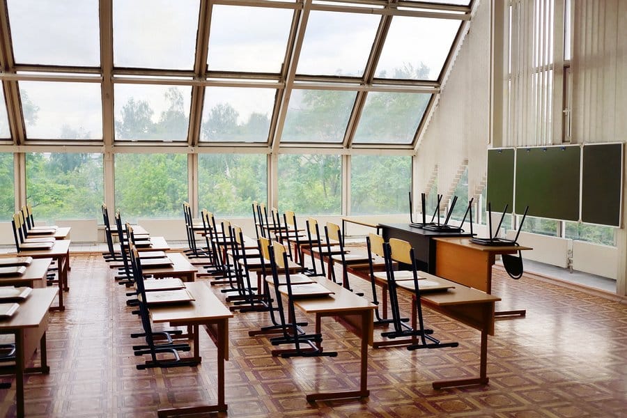 Classroom windows safety film UAE school