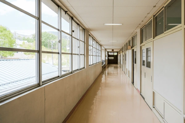 School corridor glass anti-shatter film UAE