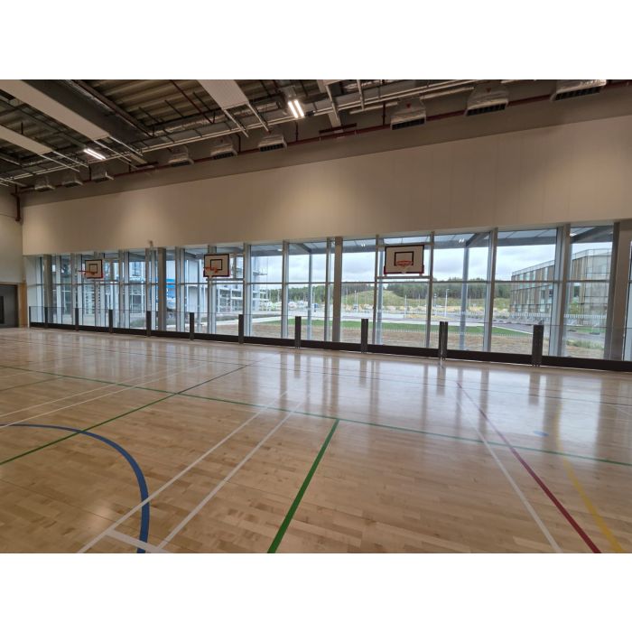 School gymnasium sports hall glass protection UAE