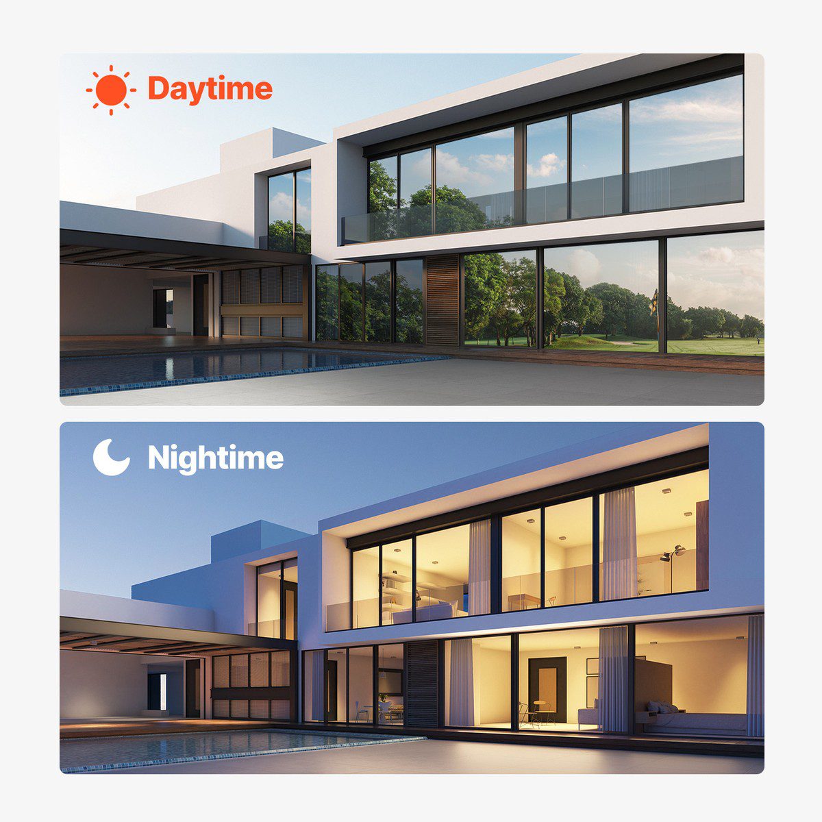 Daytime privacy villa glass tinting Dubai &mdash; one-way mirror film